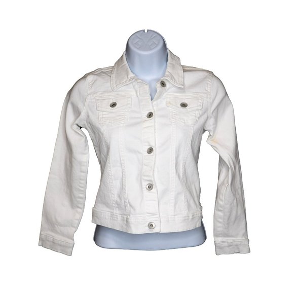 The Childrens Place Girls White Army Lightweight Jacket Casual Size 10 /12 | L/G - Picture 1 of 9